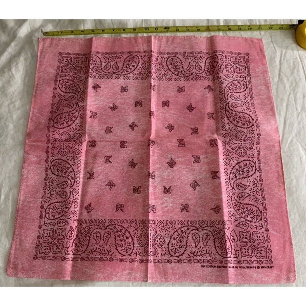 VTG New Old Stock Warcraft BANDANA Rare Acid Washed Pink HANDKERCHIEF HANKY